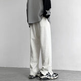 FOESCE Grey Black Sweatpants Men Fashion Oversized Wide Leg Pants Men Streetwear Loose Straight Sports Pants Mens Joggers Trousers