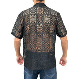 FOESCE Mens Mesh Hollow Perspective Lace Shirt 2025 Summer Sexy Breathable Casual Beach Vacation Personality Short-Sleeve Mens Tops