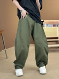 FOESCE Summer pants, men's minimalist and niche design, casual pants, men's three-dimensional cutting, large pockets, wide legs, curved