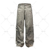 FOESCE Gothic Punk Style Scratched Washed Baggy Jeans Men Y2K Harajuku Retro Loose Casual Straight Pants High Street Fashion Streetwear