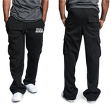 FOESCE Men's Multi-Pocket Functional Work Pants Casual Tactical Pants Men's Outdoor Loose Straight Casual Training Pants