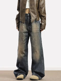 FOESCE 2025 New Vintage Blue Jeans Women High Waist Grunge Y2k 90s Streetwear Baggy Casual Korean Fashion Straight  Denim Trouser Women