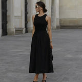 FOESCE Dresses Summer Women's 2025 New Chic Slim Simple Elegant Holiday Dress Street Women's Comfortable Youth Dress