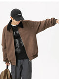 Suede Jacket Men's Autumn and Winter New Item Corduroy Lapel Splicing Trendy Casual Comfort Retro Loose Jacket Clothing
