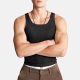 FOESCE Mens Training Texture Vest Daily Leisure Breathable Sweat Absorption Quick-Drying Jogging Sports Fitness Stretch Tank Top Men