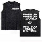FOESCE 2025 Ateez Europe Tour Towards The Light Tops Men Women's Clothing Korean Fashion Hip Hop T-shirt Cotton Vintage Washed Tank Top