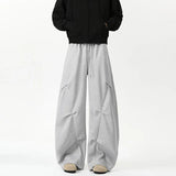 FOESCE Elastic Waist Men's Sweatpants Drape Solid Color Casual Drawstring  Trousers Wide Leg Loose Male sport Pants New casual pants