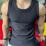 FOESCE New Men's Casual Tank Top Summer Fitness Training Elastic Base Layer 2025 Sleeveless Sports Vest bodybuilding gym t shirt men