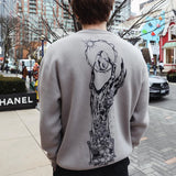 FOESCE Fashionable men's and women's new Gothic Y2K retro knitted street top Harajuku pullover punk EMO hip-hop sweater