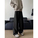 FOESCE 2025 Spring NEW Loose Casual pants man Solid baggy trousers Unisex Wide leg pants Fashion trend youth skateboard pants male