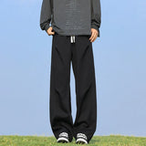 FOESCE Mens Casual Sweatpants Loose Fit Straight Leg Elastic Hem Adjustable Stretchable Joggers Trousers Outdoor Lounge Comfort Pants