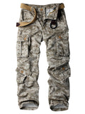 FOESCE Men's Casual Cargo Pants Camo Pants Combat Work Pants with 8 Pockets(No Belt)