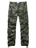FOESCE Men's Casual Cargo Pants Camo Pants Combat Work Pants with 8 Pockets(No Belt)