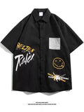 FOESCE 2025 Short sleeved Shirt for Boys Summer Thin Trendy Top Hip Hop Loose 2025 New Couple Casual Coat blusas masculina camisa