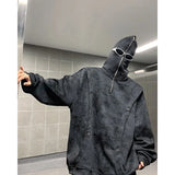 FOESCE Retro Tie-dye Printed Hoodie Men Fleece Warm Pullover Sweatshirts High Street Hip Hop Streetwear Oversized Unisex Hoodie