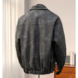 FOESCE Pink Leather Jackets for Men Solid Hip Hop Punk High Street Faux Leather Coat Male Clothing Fashion