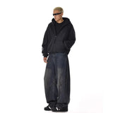 FOESCE Men's Loose Fit Baggy Jeans Casual Streetwear Wide Leg Hip Hop Oversized Denim Pants