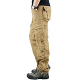 FOESCE Men's Tactical Camouflage Overalls High-Quality Cotton Multi-Pocket Trousers Sports Training Casual Work Pants