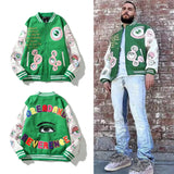 FOESCE SAINT OF MICHAEL Vintage Streetwear Fashion Best Quality Embroidery Printed Tops Sweatshirt Loose Oversize Casual Jacket For Men