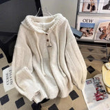 Autumn and winter hooded sweater women's Korean style loose 2024 lazy style new thickened drawstring sweater women clothing