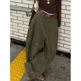 FOESCE Deeptown Y2K Vintage Washed Women Jeans Harajuku Scimitar Wide Leg American Retro Denim Pants Baggy High Waisted Trousers Gyaru