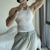 FOESCE Mens Sexy Shaping Sports Fitness Casual Cotton Vest 2025 New Genderless American Street Elastic Slim Solid Color Tank Top Unisex