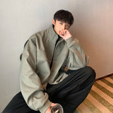 FOESCE Cotton coat men's autumn loose fashion wash top trend ins casual pilot jacket