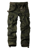 FOESCE Men's Casual Cargo Pants Camo Pants Combat Work Pants with 8 Pockets(No Belt)