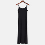FOESCE Spring Autumn O-Neck Elastic Knit Long Dresses Women 2025 Elegant Chic Soft Lady Hollowing Sweater Dresses Femme New