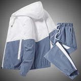 FOESCE 2025 Men Tracksuit Casual Joggers Hooded Sportswear Jackets And Pants 2 Piece Sets Hip Hop Running Sports Suit