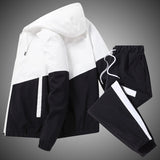 FOESCE 2025 Men Tracksuit Casual Joggers Hooded Sportswear Jackets And Pants 2 Piece Sets Hip Hop Running Sports Suit