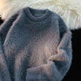 FOESCE 2025 High-End Pure Mink Cashmere Men's Sweater O-Neck Pullover Knitted Sweater Winter New Fashion Long Sleeve Knitwear E64