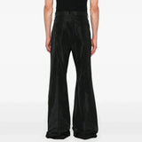 FOESCE High Street Black Boot Cut Mens and Women Wide Leg Baggy Flare Pants Oversized Ropa Hombre Casual Loose Black Trousers
