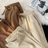 Spring Autumn Corduroy Casual Sports Pants Men's Leggings Korean Loose Straight Pants Trousers