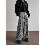 FOESCE 2025 Spring NEW men pants Pattern Baggy Casual Sweatpants Hip Hop gothic men women wide leg trousers streetwear Fashion trend