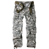 FOESCE Men's Casual Cargo Pants Camo Pants Combat Work Pants with 8 Pockets(No Belt)