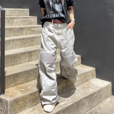 FOESCE Dirty Dyed Patchwork Wide Leg Baggy Jeans for Men and Women Straight Y2k Ropa Hombre Denim Trousers Oversized Casual Cargo Pants