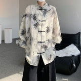 FOESCE 2025 New Summer Ice Thin Chinese Style Tang Suit with a High-end Feel New Chinese Style Button Up Collar Loose Fitting Shirt