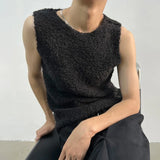 FOESCE Mens Sexy Slim Shearling Vest 2025 New Genderless Fashion Youth Trend Versatile Comfortable Solid Color Simple Tank Top Unisex