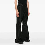 FOESCE High Street Black Boot Cut Mens and Women Wide Leg Baggy Flare Pants Oversized Ropa Hombre Casual Loose Black Trousers