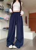FOESCE Straight Wide Leg Loose Pant Women Fahsion 2025 Spring Summer New Baggy Sweatpants High Waist Csual Street Pants Chic Trousers