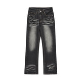 FOESCE 2025 Wash Cat Beard White stretch Jeans plus size Street Design Cleanfit Dad Pants denim Men streetwear pantalon homme jean