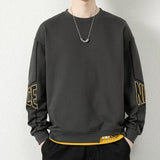 FOESCE 2025 Youth Men's Round Neck Solid Color Casual Sweater Bottoming Shirt Sweatshirt Spring Clothes Tops Shadowless