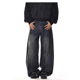 FOESCE Men's Loose Fit Baggy Jeans Casual Streetwear Wide Leg Hip Hop Oversized Denim Pants