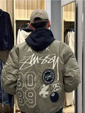 Cotton Letter Embroidery Thick Warm Padded Jacket For Male Casual Loose Single Breasted Clothing 2024 Winter Fashion Street Coat