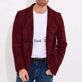 FOESCE Men's Suede Jacket Men's Dress Jackets for Suit Elegant Clothes Man New in Coats and Jackets Mens Suits Luxury Man Coat Blazers