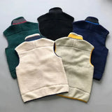 Fleece Motorcycle Jacket Vest Men's Women's Outwear Lamb Wool Jacket Autumn and Winter Outdoor Sports Casual Loose Jacket Vest