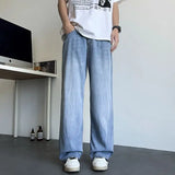 FOESCE Mens Jeans Large Denim Jeans for Teens Trousers for Men Jean Baggy Pants Men's Fashion Man Male Trendyol Streetwear Korean Men´s