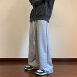 New Autumn Loose Straight Casual Pants Elastic Waist Solid Color Draped Sports Sweatpants for Men Baggy Pants Vintage H103