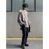 FOESCE Autumn O-neck Ripped Sweater Men's Causal Loose Niche High Street Pullover Layered Bottoming Sweaters Men Tops Male Clothes